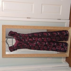 Lulu's black, floral jumpsuit